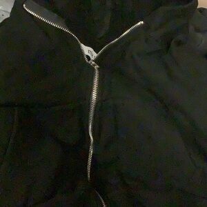 Girls Mia Chica Black Cropped Zipper Hooded Jacket (Preowned)